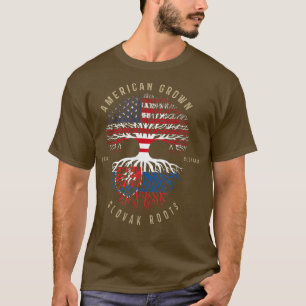 Camiseta Eslovaco adulto estadounidense vive en Estados Uni