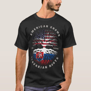 Camiseta Eslovaco Americano crece raíces eslovacas bandera 
