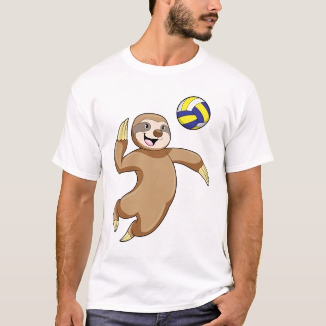 Camiseta Eslovaco como jugador de voleibol con voleibol (Anverso)