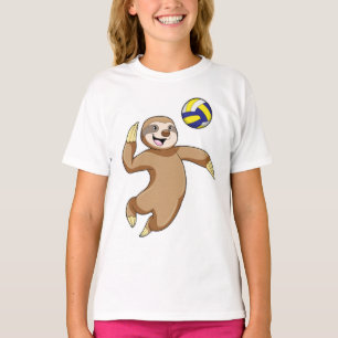 Camiseta Eslovaco como jugador de voleibol con voleibol