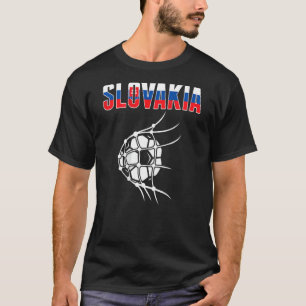 Camiseta Eslovaquia: Balón De Fútbol En Apoyo De La Red En 