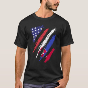Camiseta Eslovaquia Bandera estadounidense cultivada Patrim