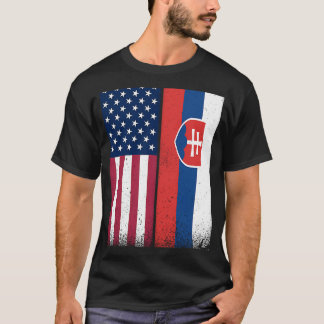 Camiseta Eslovaquia Banderas estadounidenses eslovacas Org