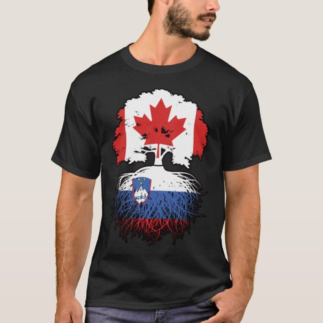 Camiseta Eslovenia Bandera de raíces eslovenas canadienses  (Anverso)