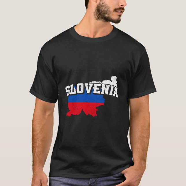 Camiseta Eslovenia Mapa Y Recuento De Bandera Esloveno (Anverso)
