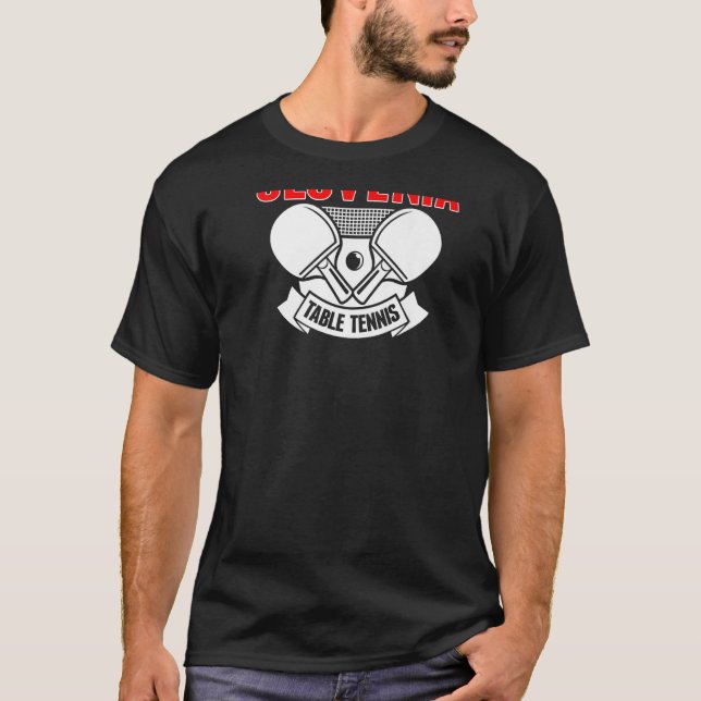 Camiseta Eslovenia Mesa de Tenis Apoya al Ping Pong esloven (Anverso)