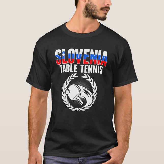 Camiseta Eslovenia Mesa de Tenis Apoyo esloveno a Ping Pong (Anverso)