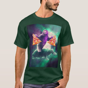 Camiseta Esmalte de espacio divertido con tortuga riding Pi