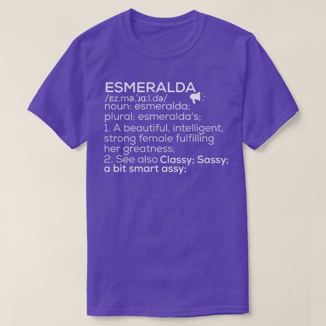 Camiseta Esmeralda Nombre Esmeralda Definición Esmeralda Fe (Diseño del anverso)