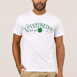 Camiseta esmeralda verde y blanca Shamrock Groomsm