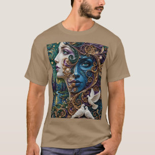 Camiseta Esmeralda Zafiro Amatista Doble Perfil Mujer 3D