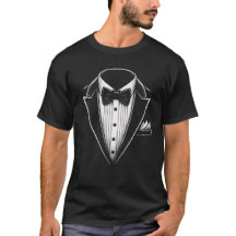 Esmoquin clásico blanco y negro gráfico elegante f