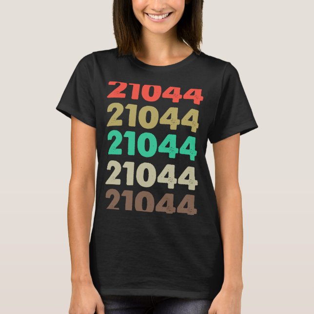 Camiseta Eso Dice 21044 Código Retro Zip Zipcode 21044 (Anverso)