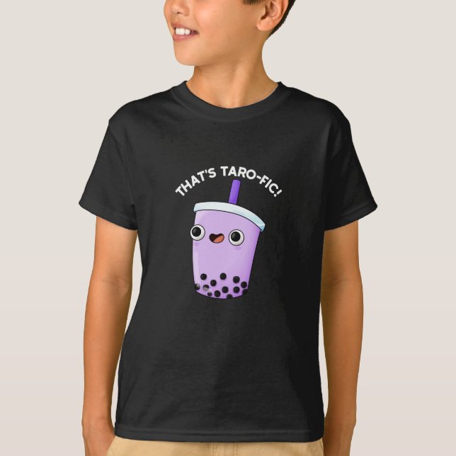 Camiseta Eso es divertido, Taroffic Boba Tea Pun Dark BG (Anverso)