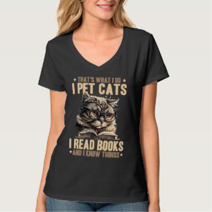 Camiseta Eso es lo que hago Acaricio gatos leo libros y sé