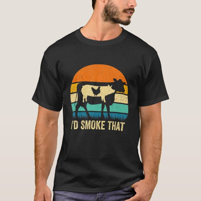 Camiseta Eso es lo que hago, fumo carne, sé cosas divertida (Anverso)