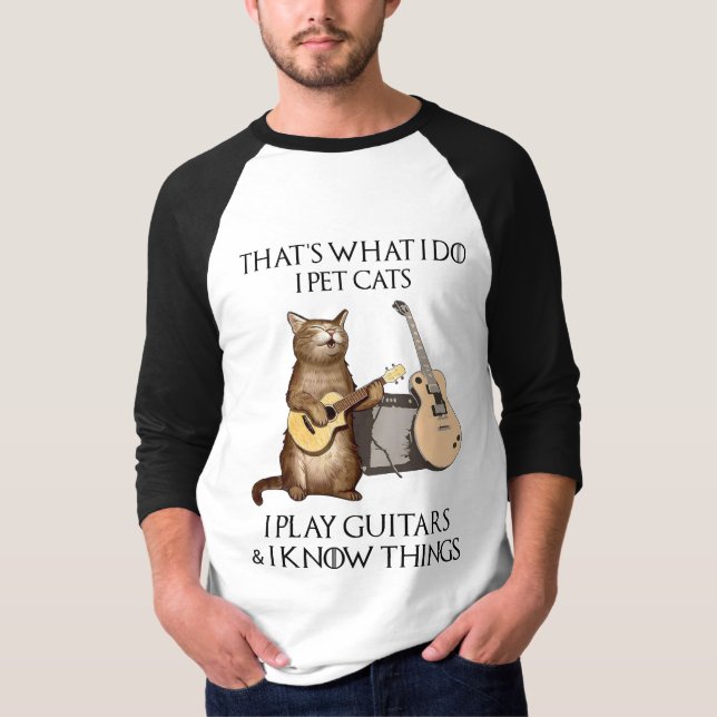 Camiseta Eso es lo que hago, Mascota gatos que toco guitare (Anverso)