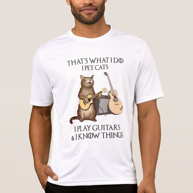 Camiseta Eso es lo que hago, Mascota gatos que toco guitare (Anverso)