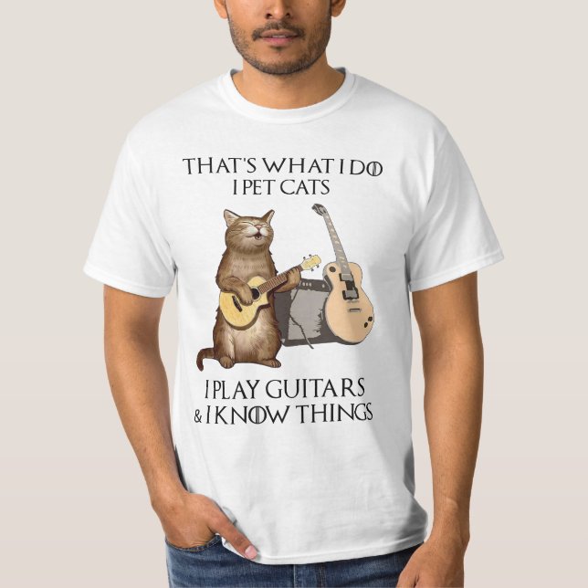 Camiseta Eso es lo que hago, Mascota gatos que toco guitare (Anverso)