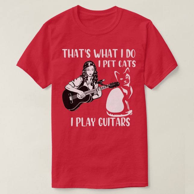 Camiseta Eso es lo que hago Mascota gatos que toco guitares (Diseño del anverso)