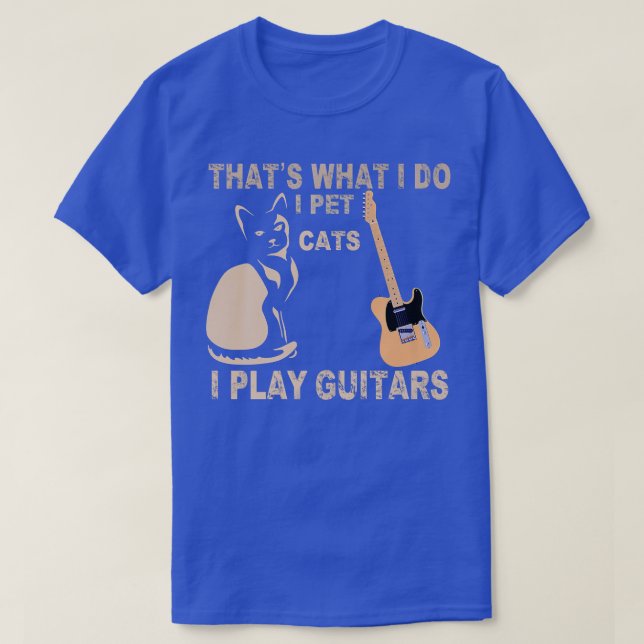 Camiseta Eso es lo que hago Mascota gatos que toco guitars1 (Diseño del anverso)