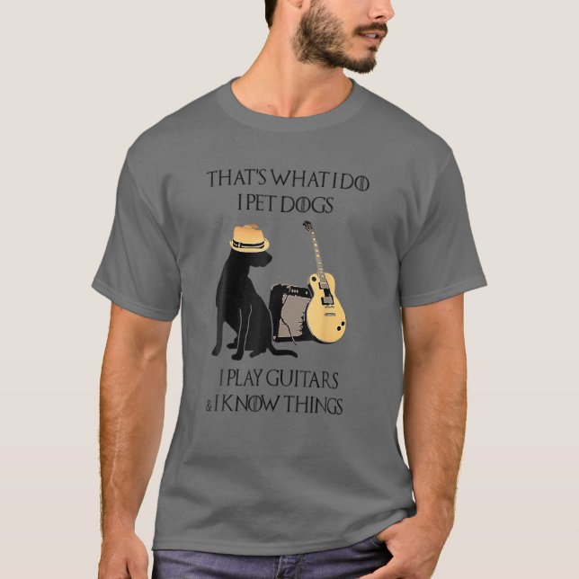 Camiseta Eso es lo que hago, Mascota perros que toco guitar (Anverso)