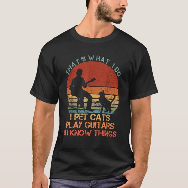 Camiseta Eso es lo que hago, Mascotas de gatos tocan guitar (Anverso)