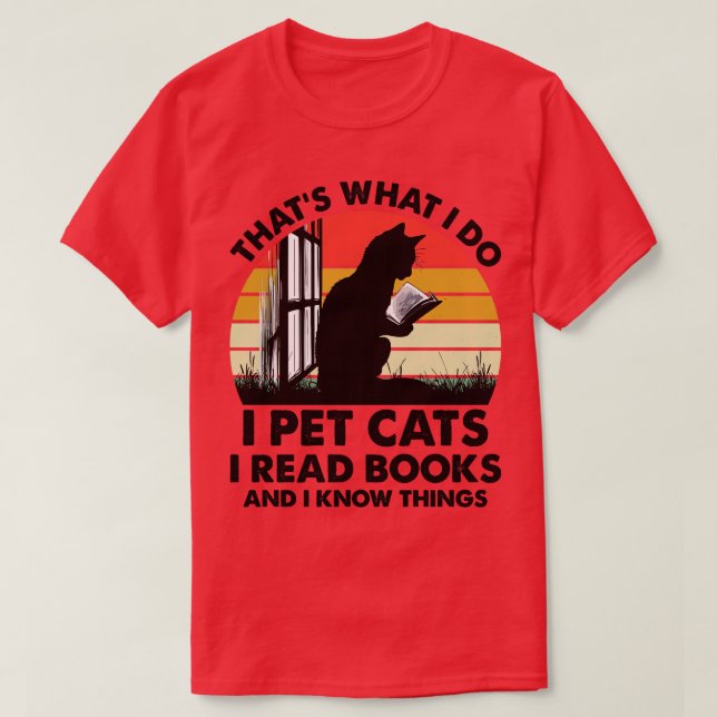 Camiseta Eso Lo Que Hago Es Mascota De Gatos Que Leo Libros (Diseño del anverso)
