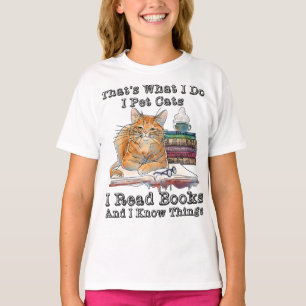 Camiseta Eso Lo Que Hago Es Mascota De Gatos Que Leo Libros