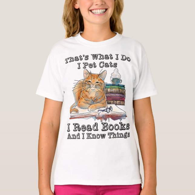 Camiseta Eso Lo Que Hago Es Mascota De Gatos Que Leo Libros (Anverso)