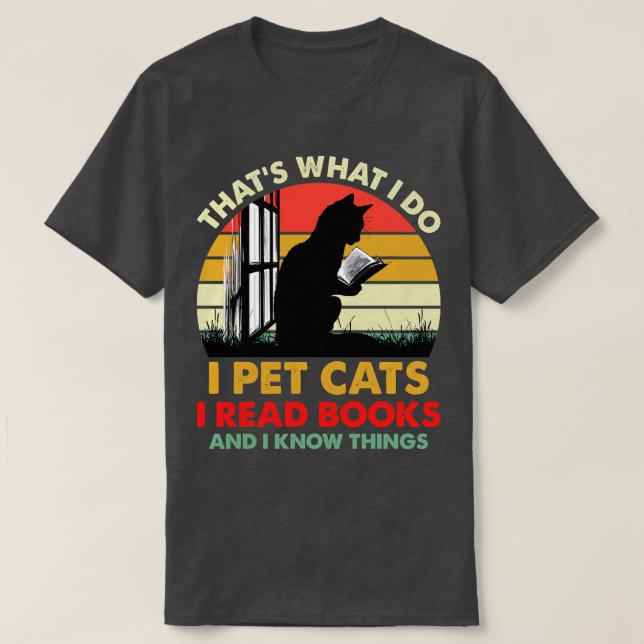 Camiseta Eso Lo Que Hago Es Mascota De Gatos Que Leo Libros (Diseño del anverso)