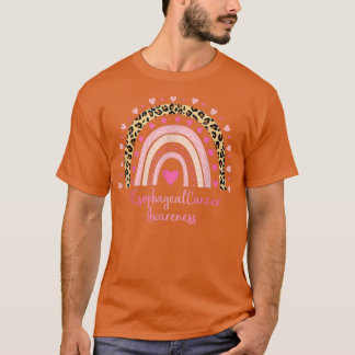 Camiseta Esophageal Cancer Awareness Pink Heart Leopard Rai
