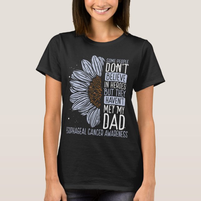 Camiseta Esophageal Cancer Awareness Ribbon Dad Warrior (Anverso)