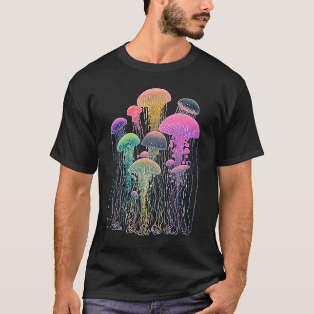 Camiseta Esoteric Jellyfish Crystals Cute Illustration  1 (Anverso)
