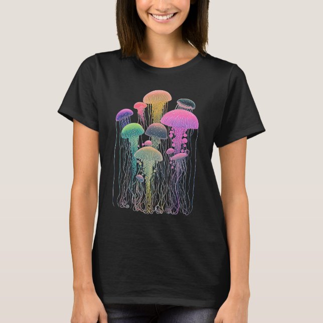 Camiseta Esoteric Jellyfish Crystals Cute Illustration  1 (Anverso)