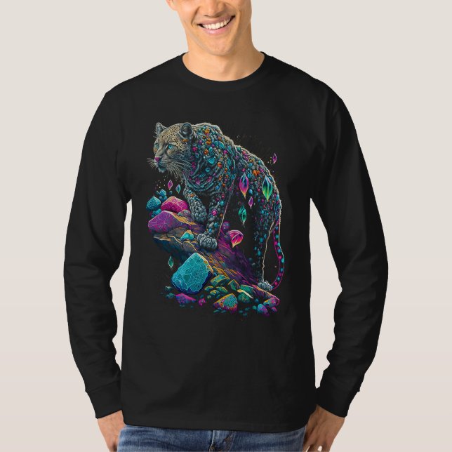 Camiseta Esoteric Leopard Crystals Cute Illustration  2 (Anverso)