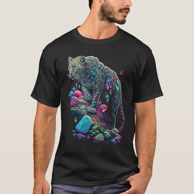 Camiseta Esoteric Leopard Crystals Cute Illustration  2 (Anverso)