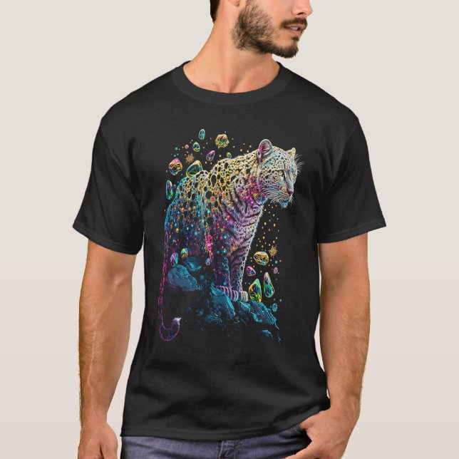 Camiseta Esoteric Leopard Crystals Cute Illustration  4 (Anverso)