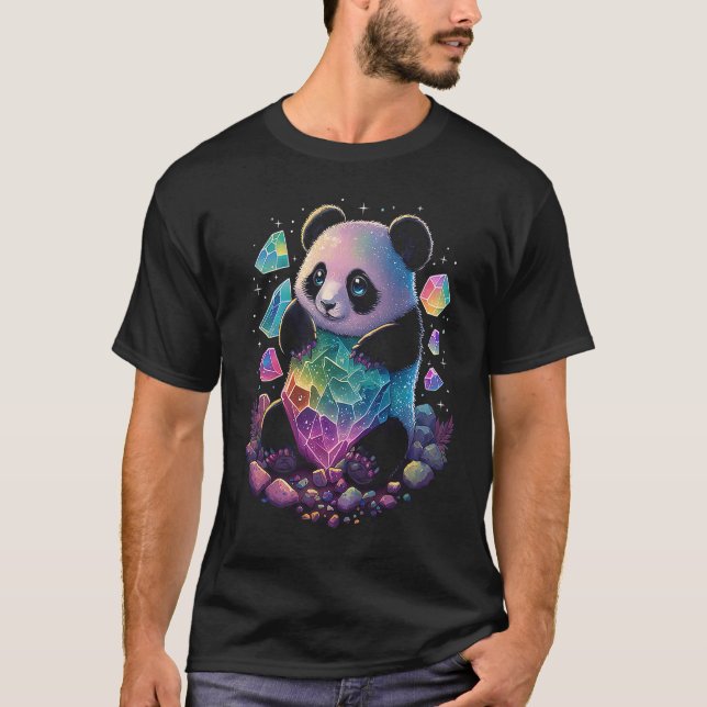 Camiseta Esoteric Panda Crystals Cute Illustration (Anverso)
