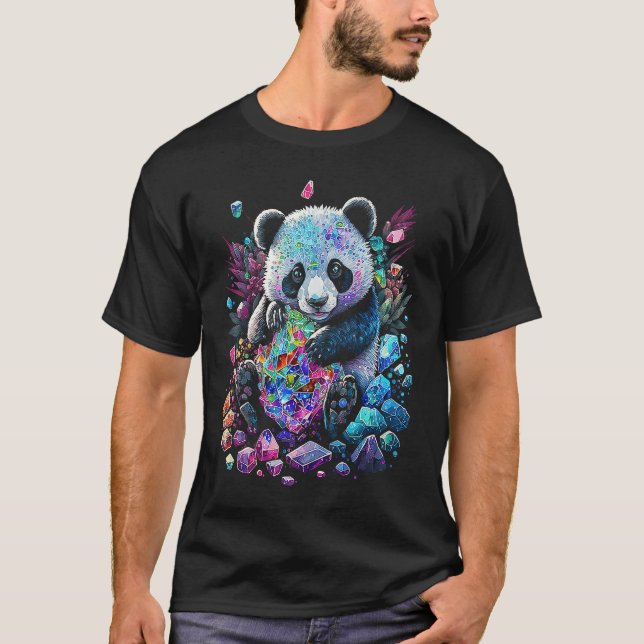 Camiseta Esoteric Panda Crystals Cute Illustration (Anverso)