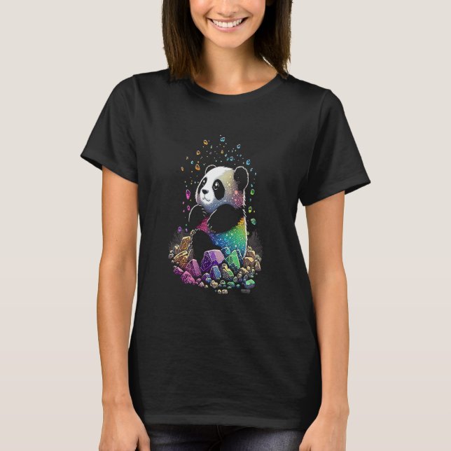 Camiseta Esoteric Panda Crystals Cute Illustration  2 (Anverso)
