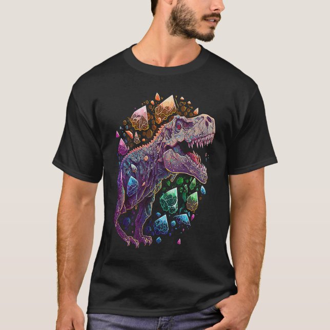 Camiseta Esoteric Rex Trex Crystals Cute Illustration  1 (Anverso)