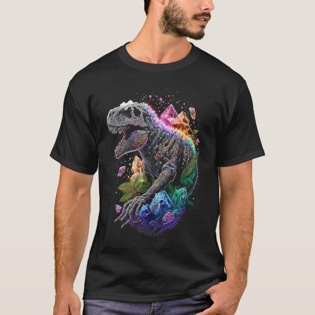 Camiseta Esoteric Rex Trex Crystals Cute Illustration  3 (Anverso)