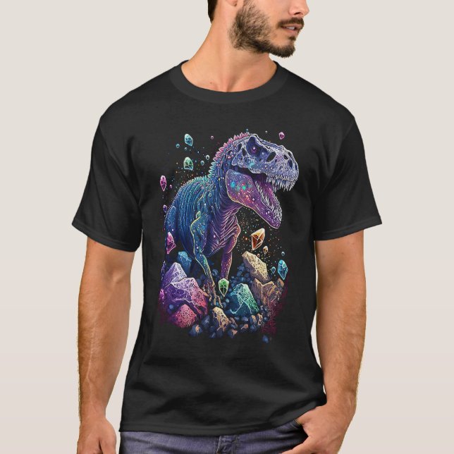 Camiseta Esoteric Rex Trex Crystals Cute Illustration  5 (Anverso)