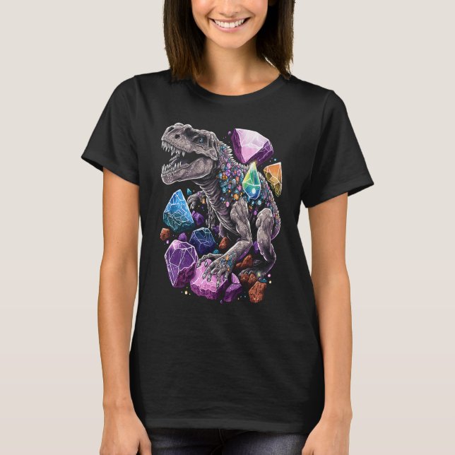 Camiseta Esoteric Rex Trex Crystals Cute Illustration  7 (Anverso)