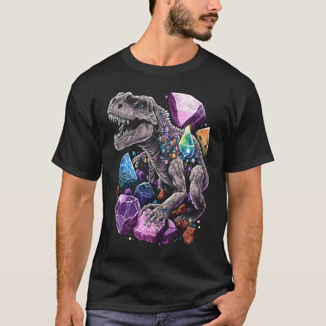 Camiseta Esoteric Rex Trex Crystals Cute Illustration  7 (Anverso)