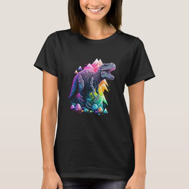 Camiseta Esoteric Rex Trex Crystals Cute Illustration  8 (Anverso)