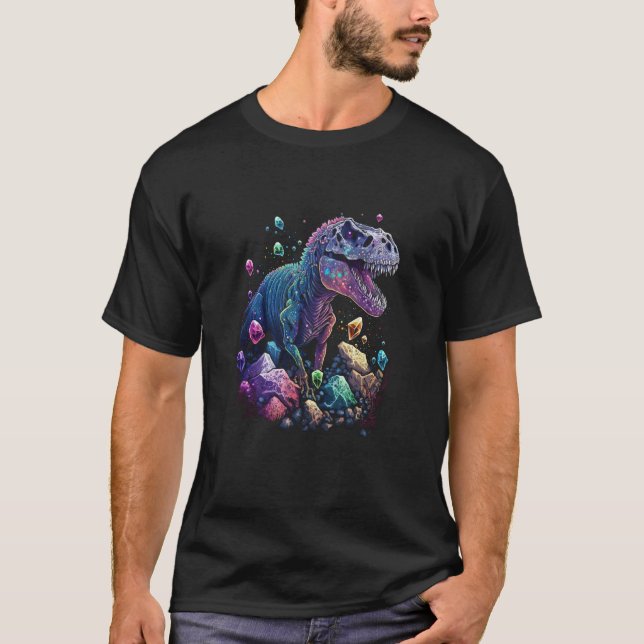 Camiseta Esoteric Rex Trex Crystals Cute Illustration  9 (Anverso)