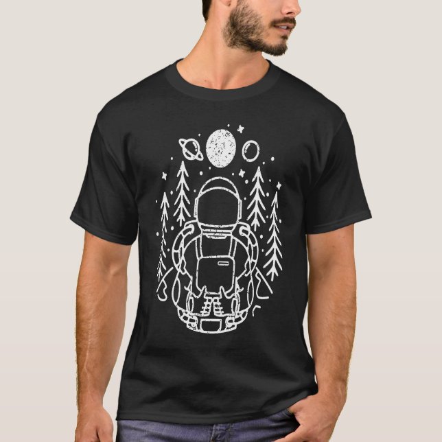 Camiseta Esoteric Spiritual Moon Space Astronaut Line (Anverso)
