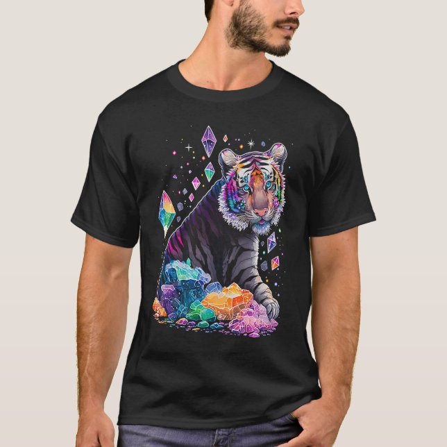Camiseta Esoteric Tiger Crystals Cute Illustration  1 (Anverso)